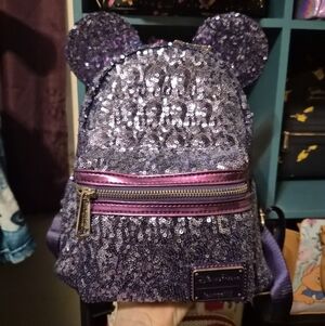 Purple Sequin Disney Parks Loungefly Read Desc